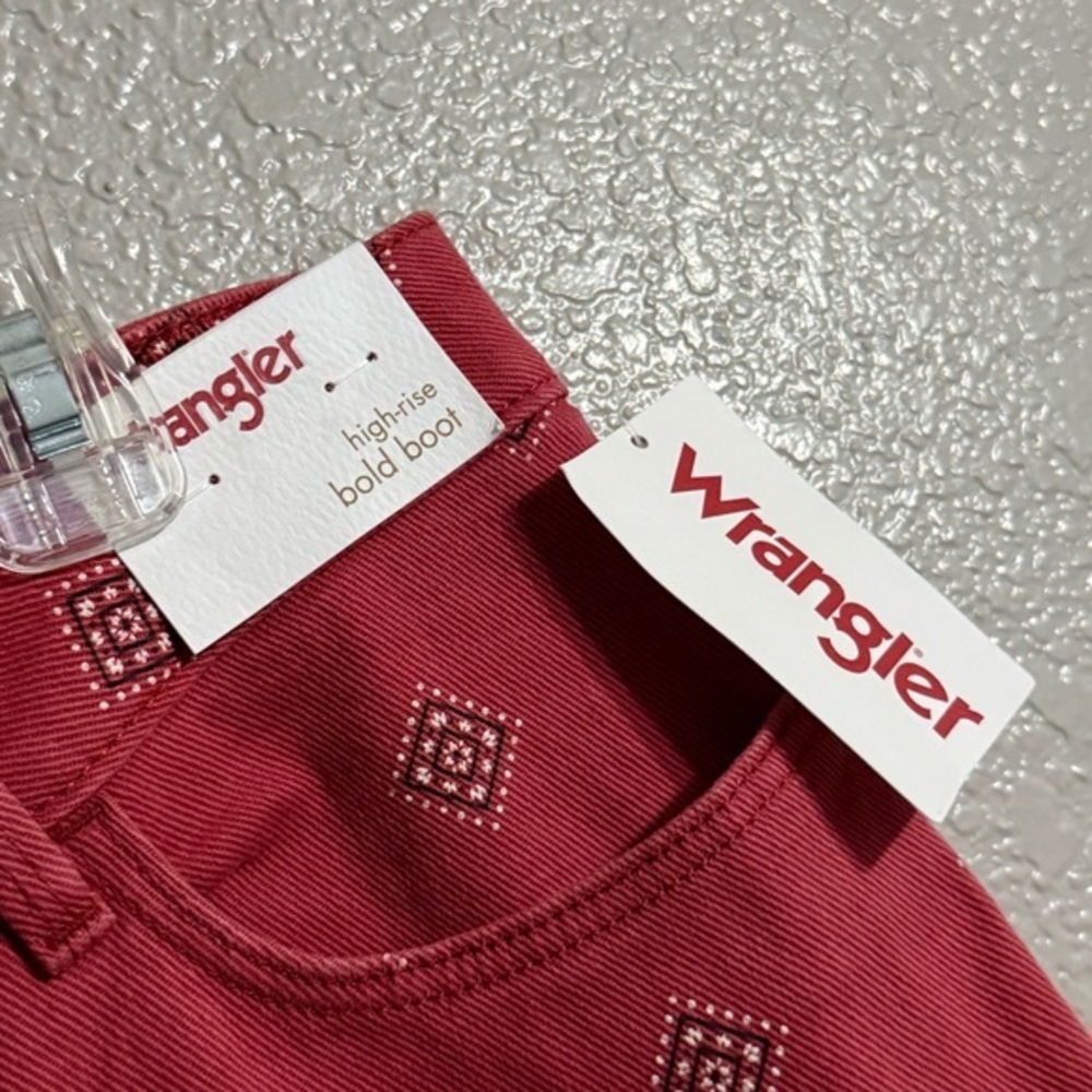NEW Wrangler High Rise Bootcut Bandana Jean Red Diamond Western Cowgirl Festival - Picture 8 of 13